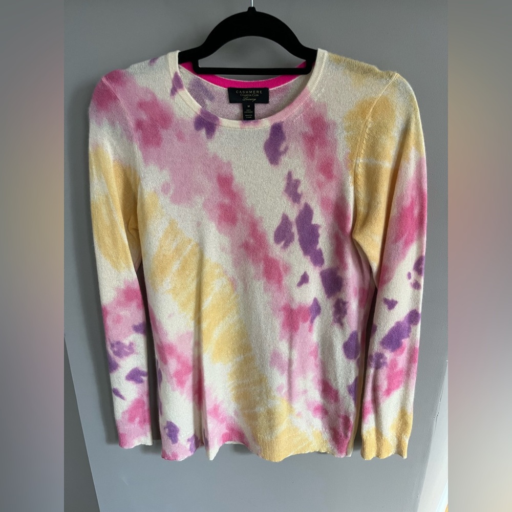 Charter Club Cashmere Multi Color Sweater, Medium
